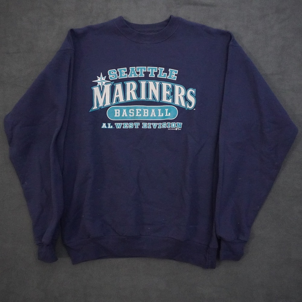 Hanes Seattle Mariners MLB Sweatshirt Mens Medium Navy Blue Gear For Sports 2014